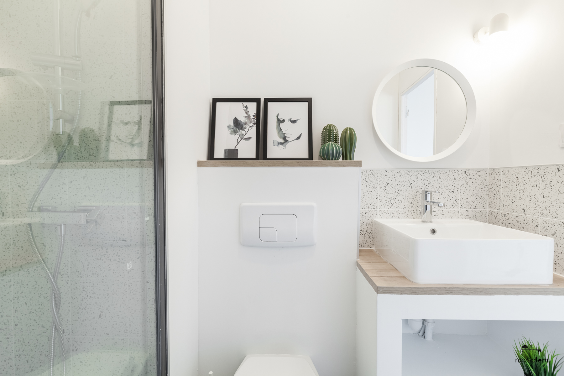 Novaclem - salle de bain après travaux Studio Delessert - Investissement Marseille