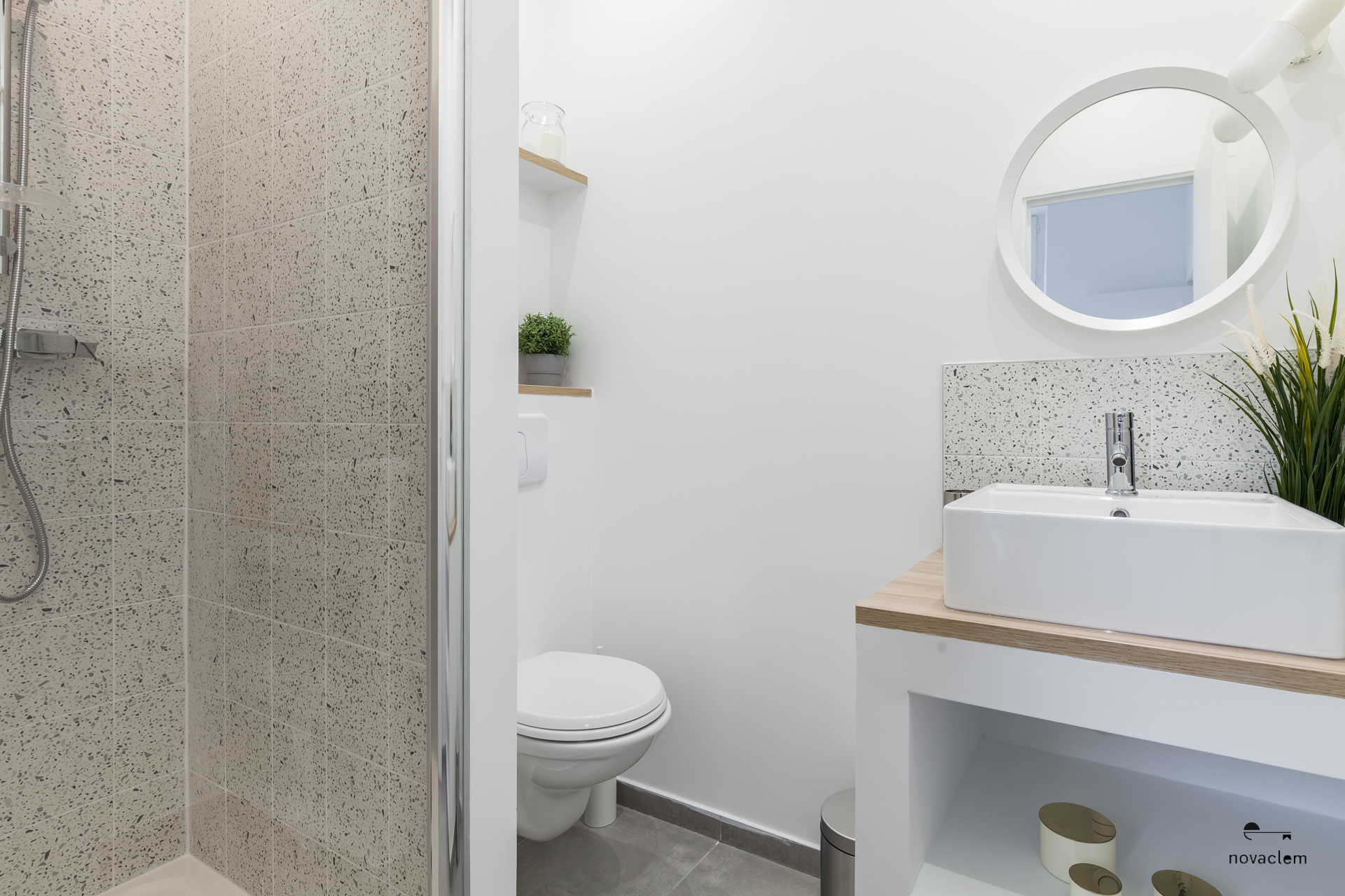 Novaclem - salle de bain après travaux T2 Maille - Investissement Marseille