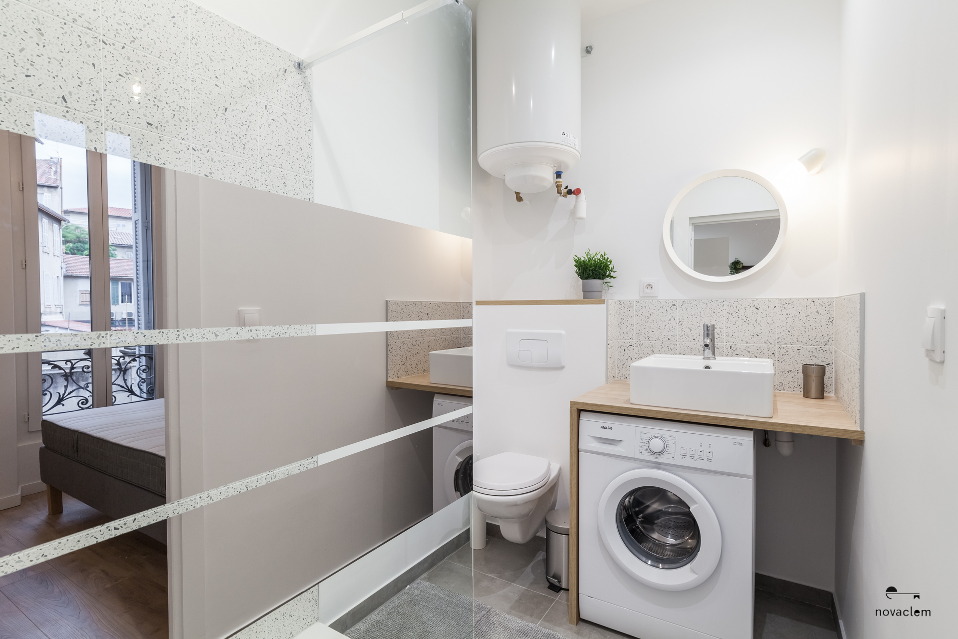 Novaclem - salle de bain 2 après travaux T2 Maille - Investissement Marseille