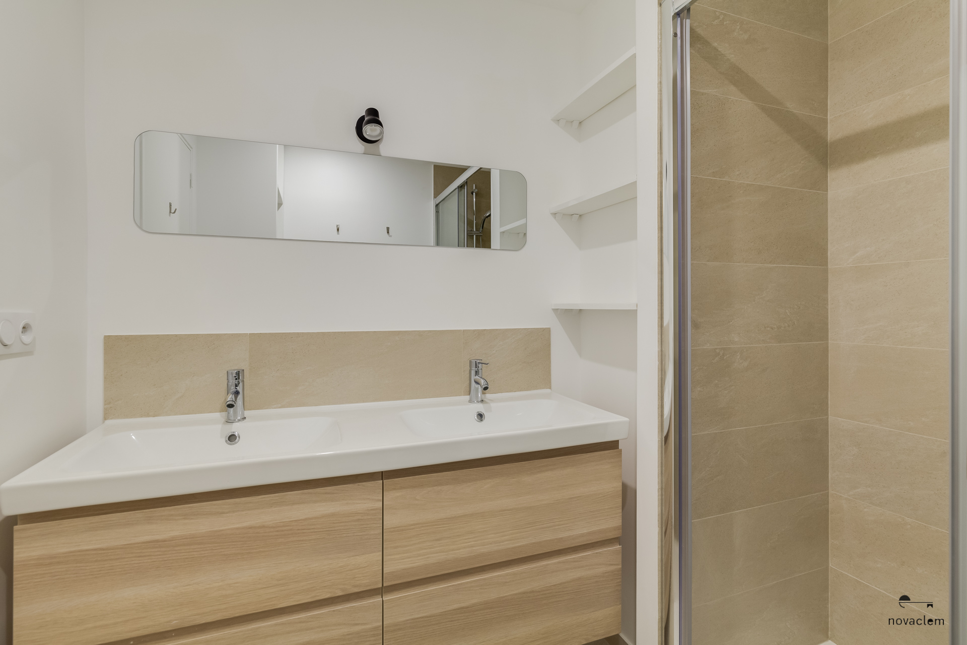 Novaclem - salle d'eau après travaux T3 Conception - Investissement Marseille