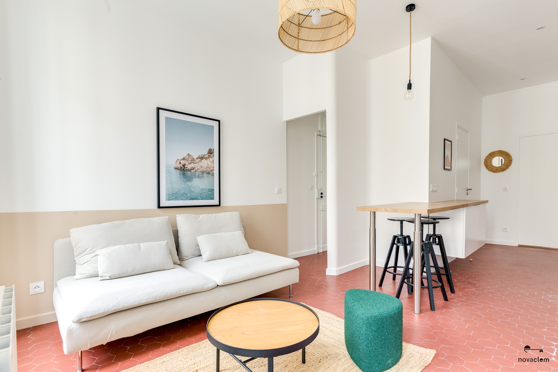 Novaclem - salon 3 T2 Conception - après travaux - Investissement Marseille