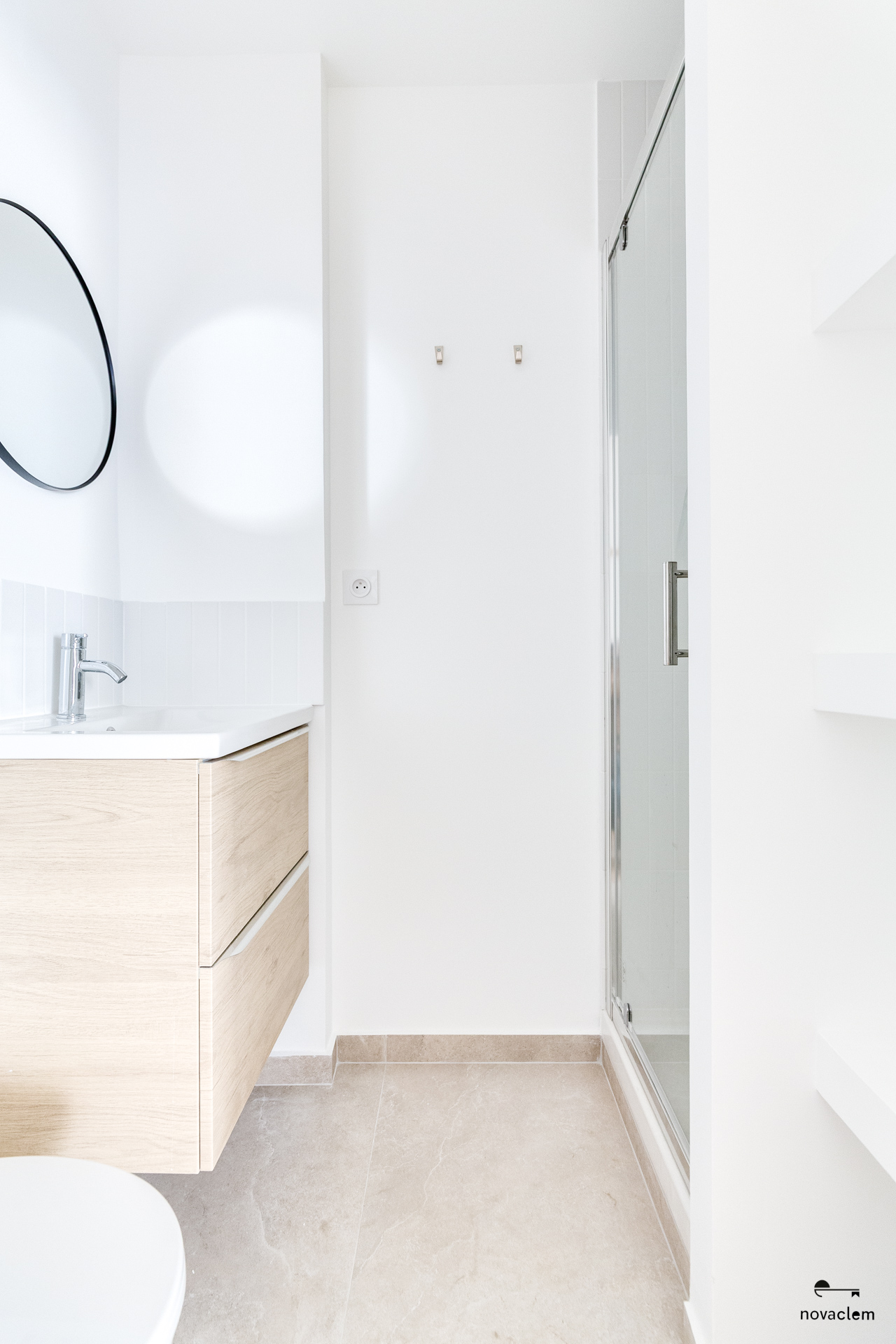 Novaclem - salle de bain T2 Prado - après travaux - Investissement Marseille