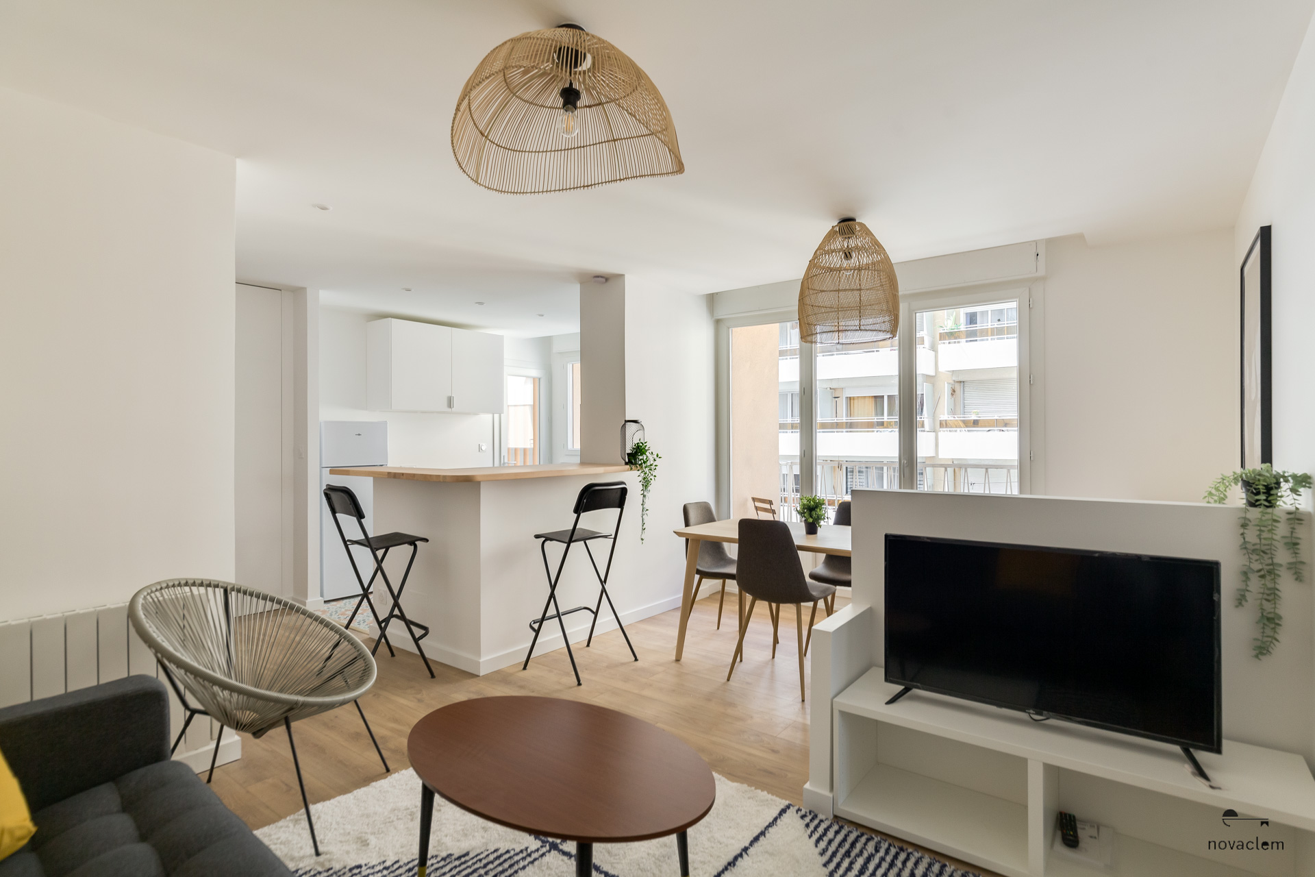 Novaclem - salon 3 T3 Camas - après travaux - Investissement Marseille