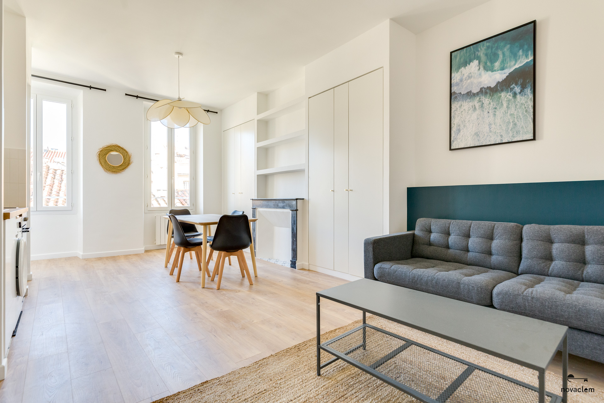 Novaclem - salon T2 Decazes - après travaux - Investissement Marseille