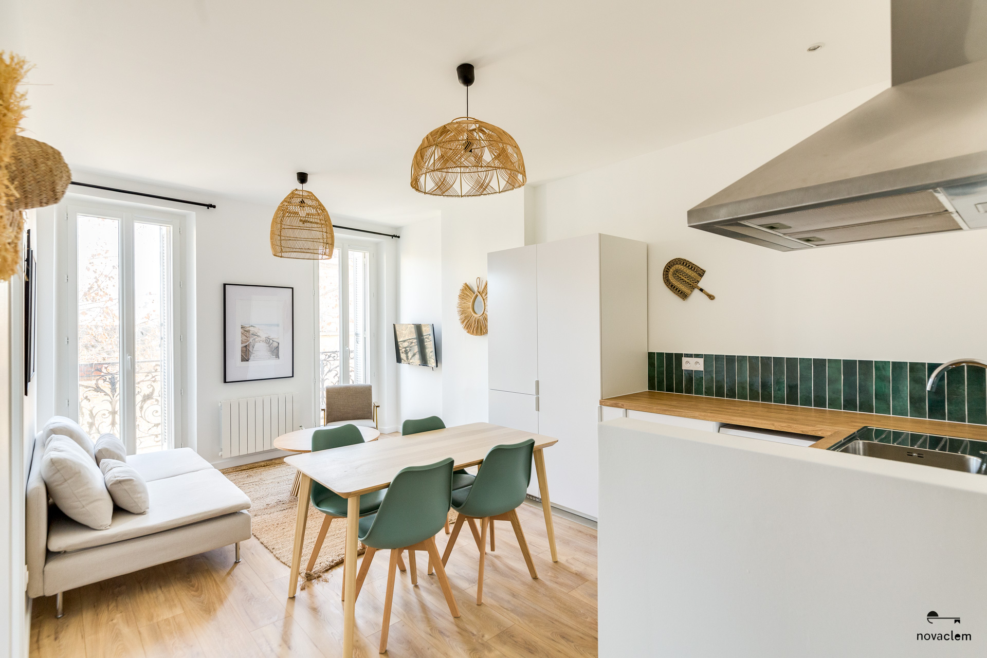 Novaclem - salon T2 Longchamp - après travaux - Investissement Marseille