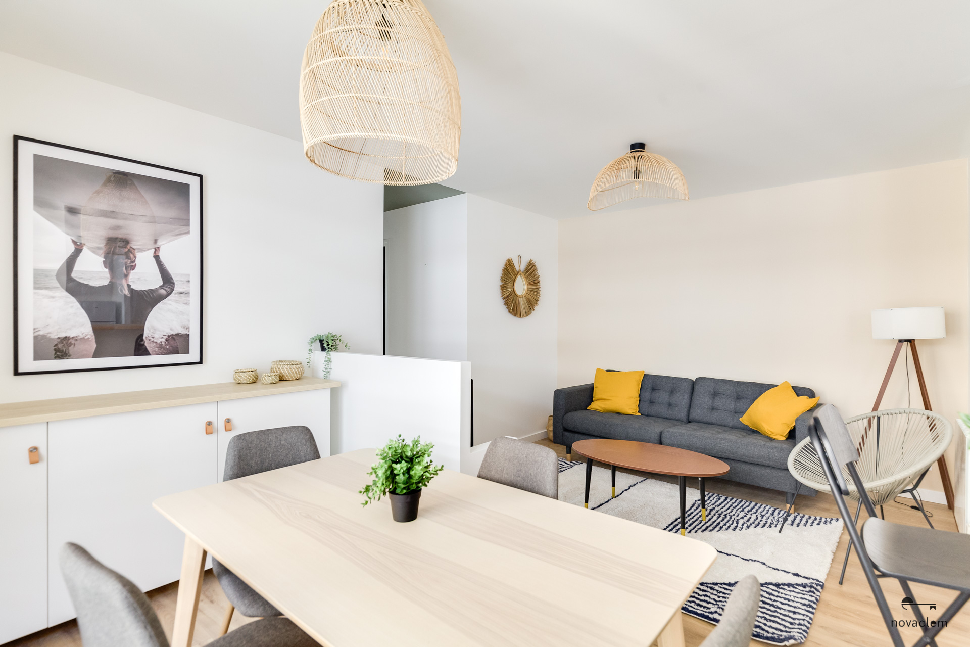 Novaclem - salon 2 T3 Camas - après travaux - Investissement Marseille