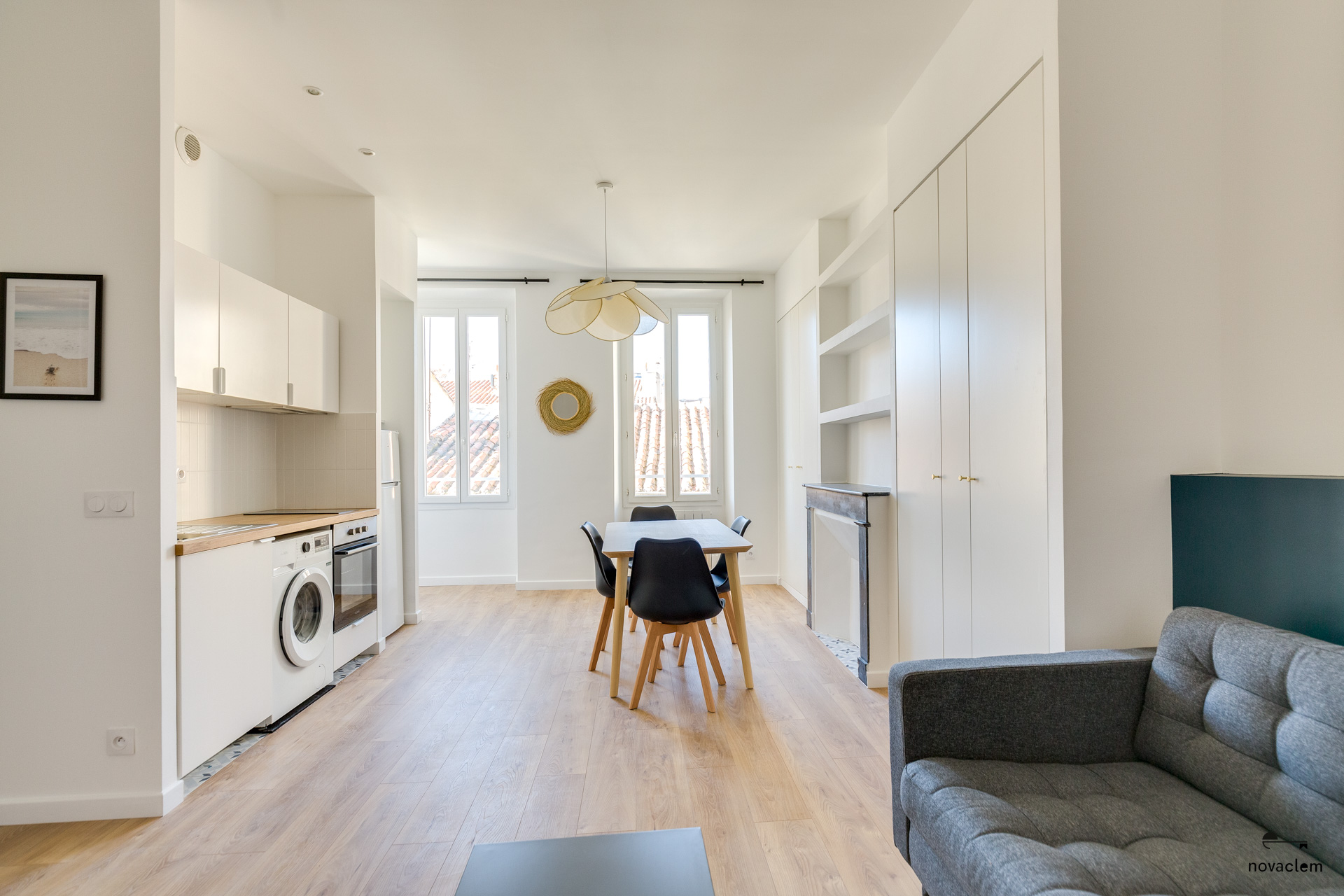 Novaclem - salon 2 T2 Decazes - après travaux - Investissement Marseille