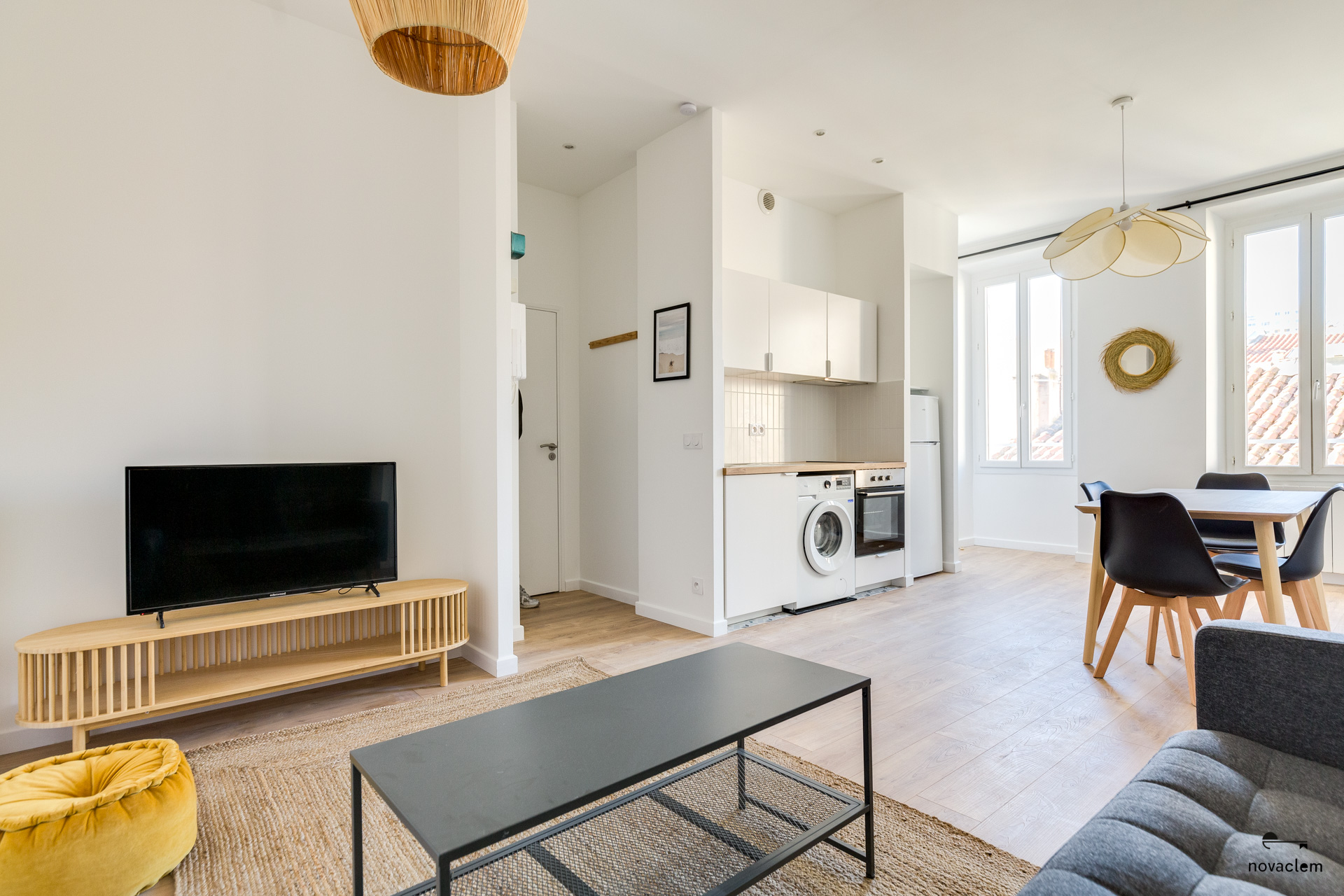 Novaclem - salon 3 T2 Decazes - après travaux - Investissement Marseille