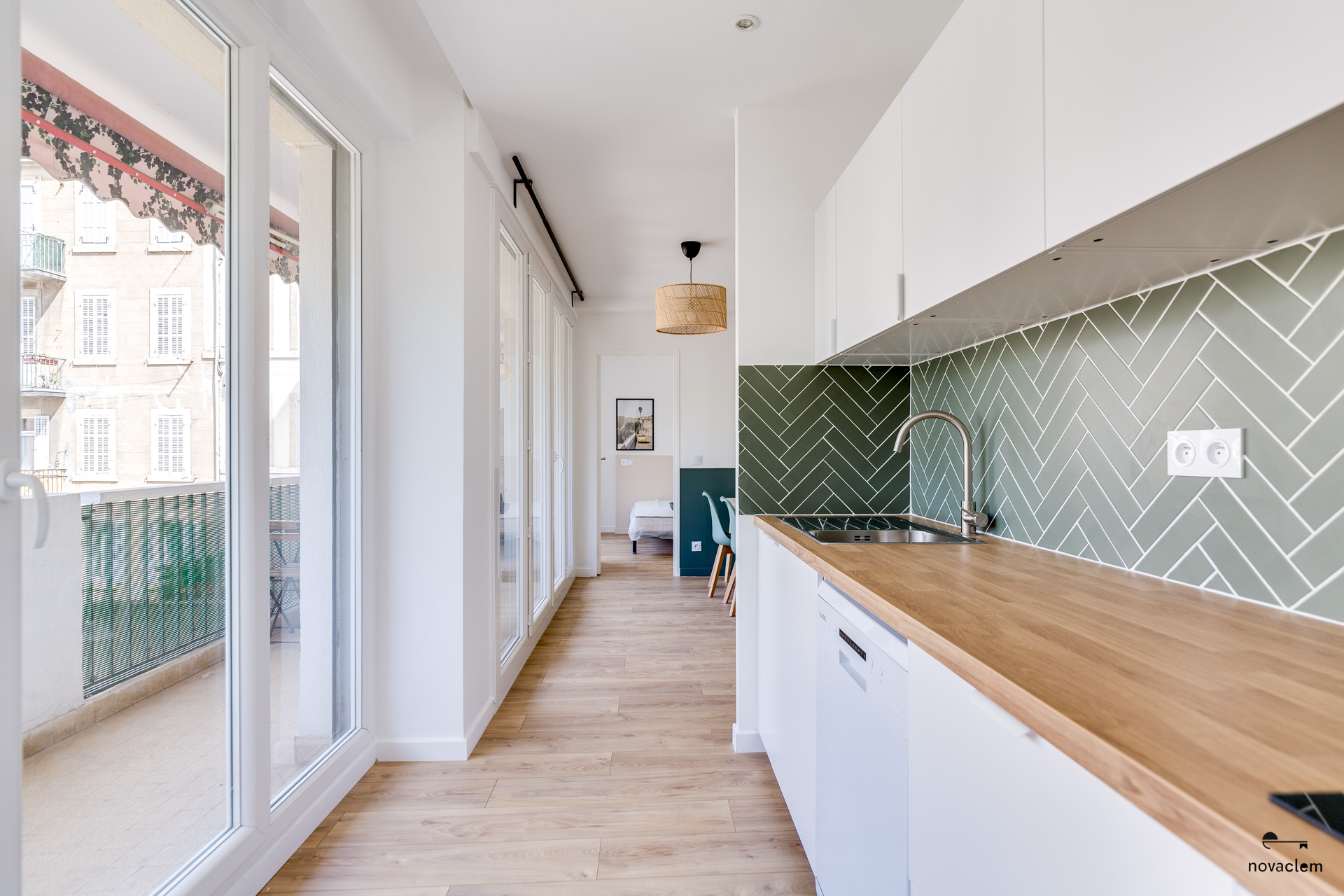 Novaclem - cuisine 2 T2 Prado - après travaux - Investissement Marseille