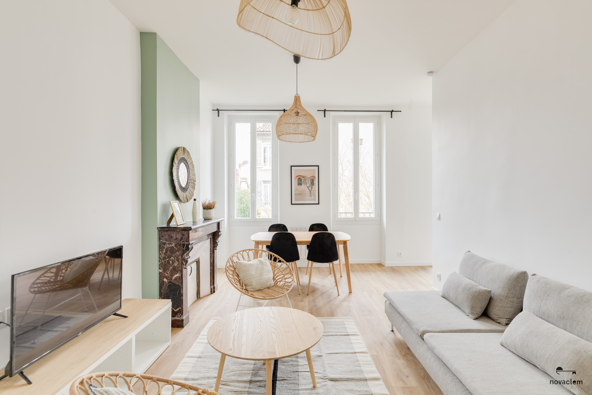 Novaclem - salon 2 T4 Castellane - après travaux - Investissement Marseille