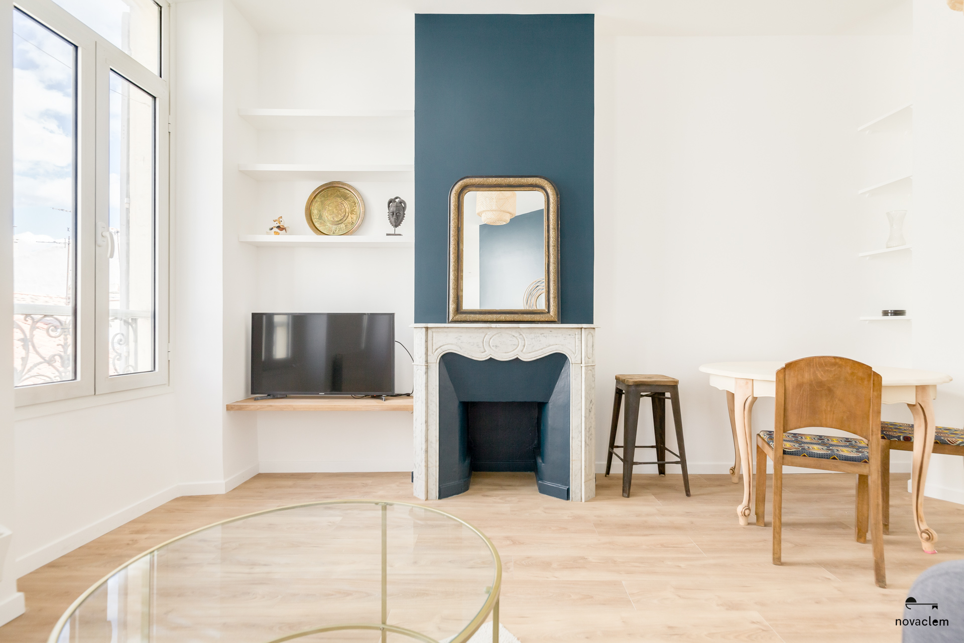 Novaclem - salon T2 Loubière - après travaux - Investissement Marseille
