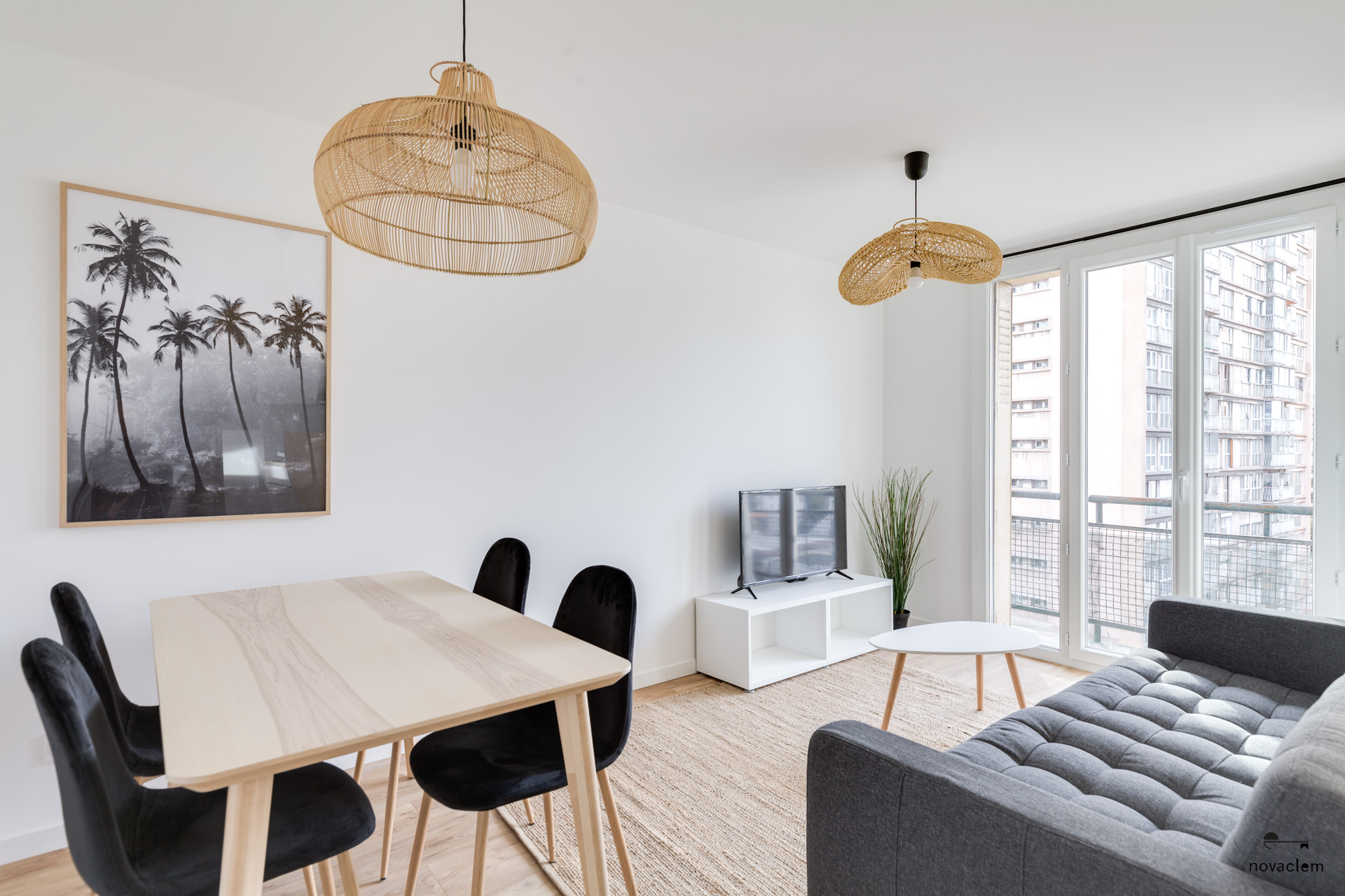 Novaclem - salon T2 Sakakini - après travaux - Investissement Marseille