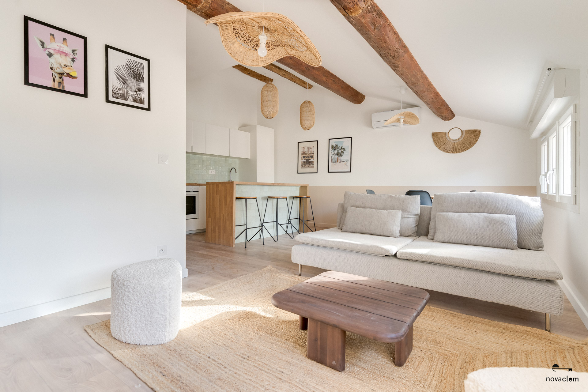 Novaclem - séjour Fongate sous les toits - après travaux - Investissement Marseille